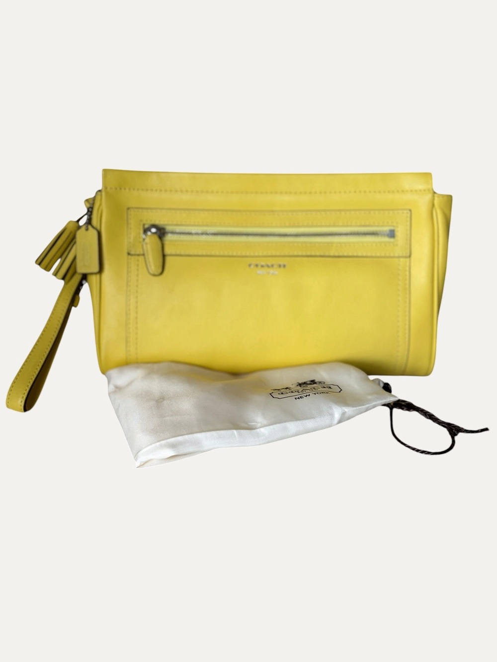 Coach Yellow Legacy Large Clutch Wristlet (Style #48021)